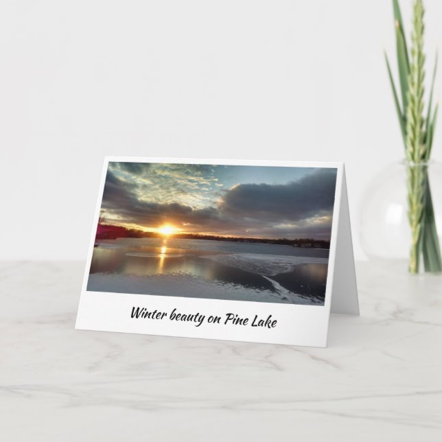 Winter beauty on Pine Lake as the lake is freezing Card (Front)