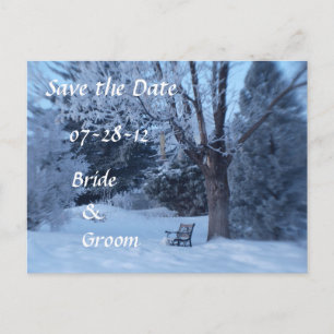 Winter Bench Wedding Postcards