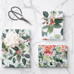 Winter Berries and Greenery Christmas  Wrapping Paper Sheet<br><div class="desc">This festive design features watercolor winter berries and greenery. Part of a matching collection.</div>