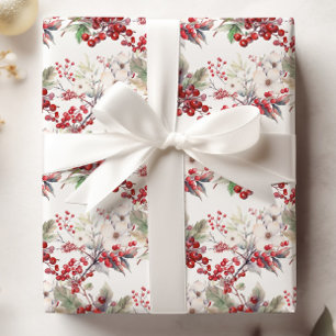 WINTER BERRIES CHRISTMAS GIFT WRAPPING PAPER