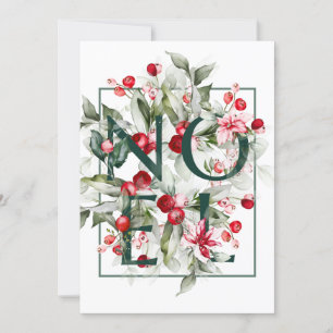 Winter Berries Christmas Letters NOEL Holiday