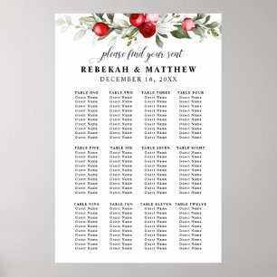 Winter Berries Find Your Seat Seating Chart