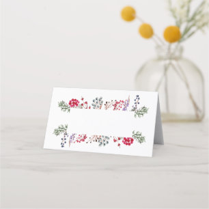 Winter Berries & Leaves Place Card