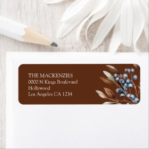 Winter Berries Personalised Christmas Return Address Label