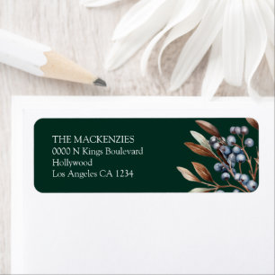 Winter Berries Personalized Christmas Return Address Label