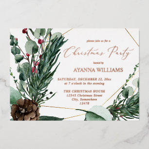 Winter Berries & Pine Greenery Christmas Party