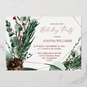 Winter Berries & Pine Greenery Holiday Party
