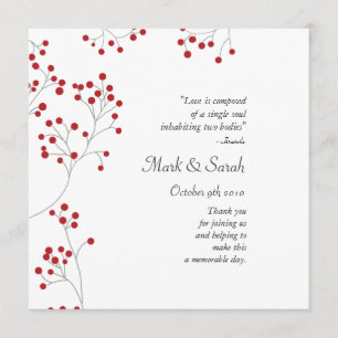 Winter Berries Red Wedding Program