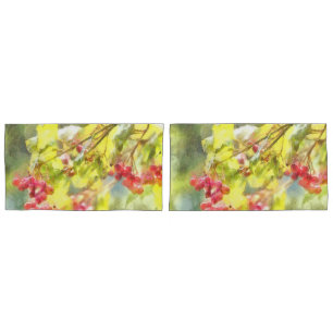 Winter Berries Watercolor Pillowcase