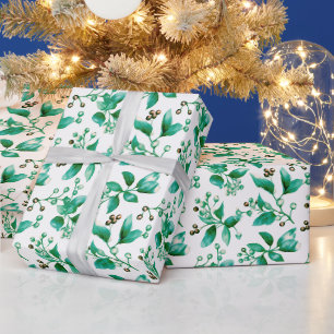 Winter Berries Winter Greenery Modern Christmas Wrapping Paper