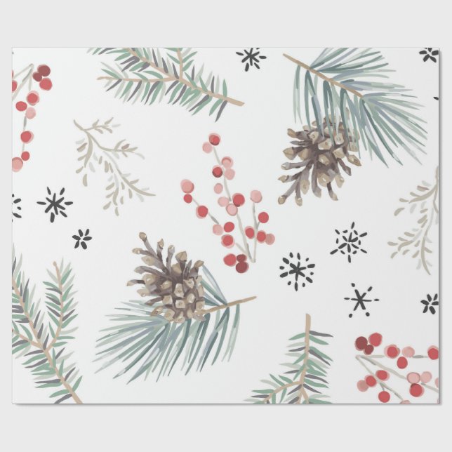 Winter Berries Wrapping Paper (Flat)