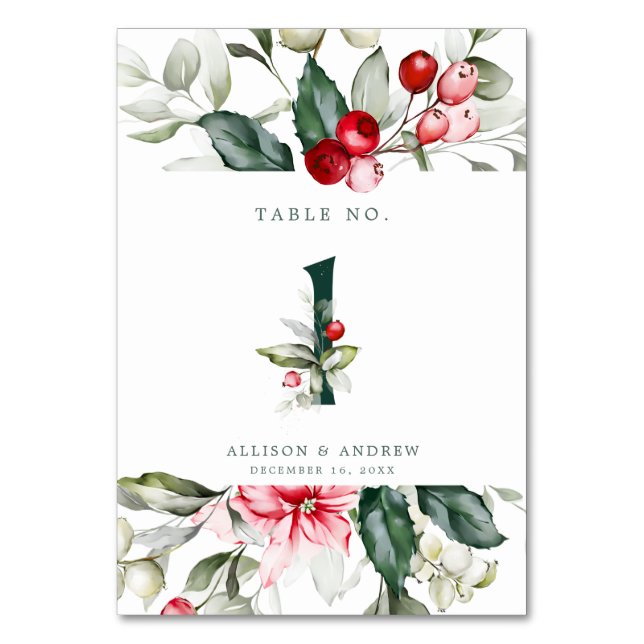 Winter Berry # 1 Table Number (Front)