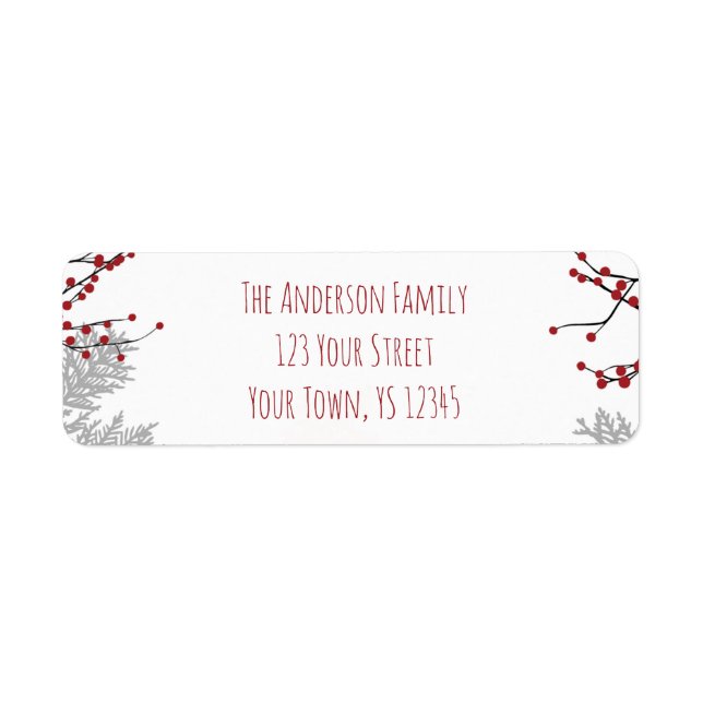 Winter Berry Address Return Address Label (Front)