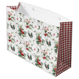 Winter Berry Christmas  Large Gift Bag