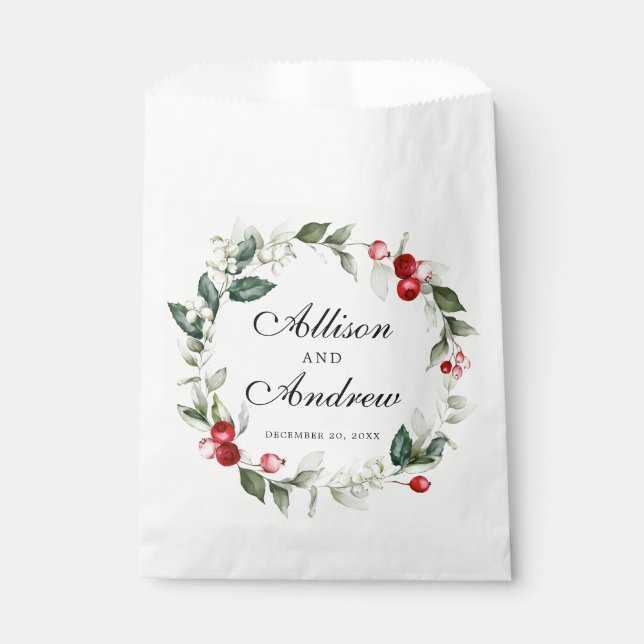 Winter Berry | Tis the Season to be Married  Favour Bag (Front)