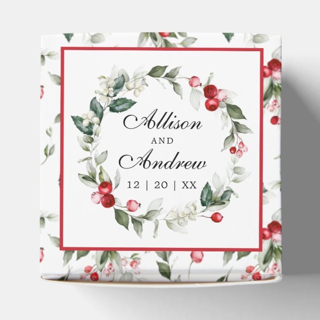 Winter Berry | Wedding Wreath Favour Box (Top)