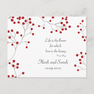 Winter Berry White RSVP Card