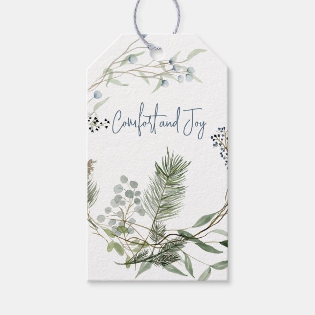 Winter Berry Wreath Favour Tags (Front)