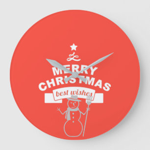 Winter Best Wishes Large Clock