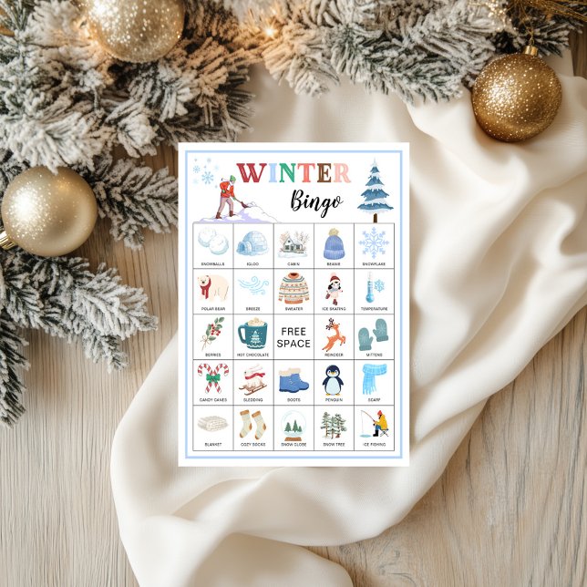 Winter Bingo Cards Winter Games for Kids Printable (Winter Bingo Cards Winter Games for Kids Printable Flyer)