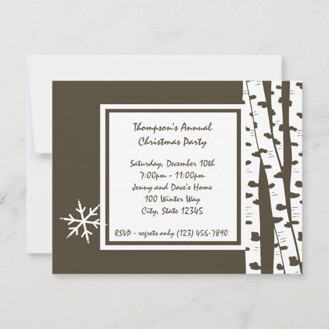 Winter Birch/ Party Invitation (Front)