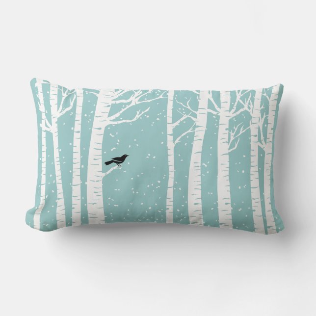 Winter Birch Reversible Pillow (Front)