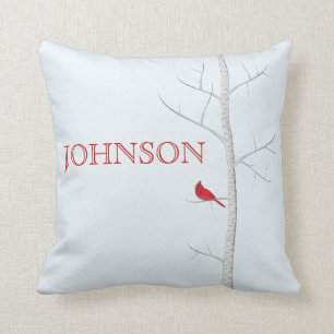 Winter Birch Tree Decorative Pillow