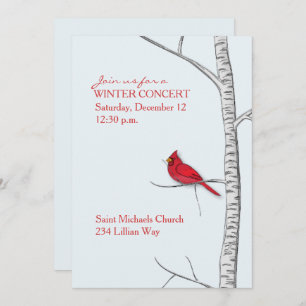 Winter Birch Tree  Invitation