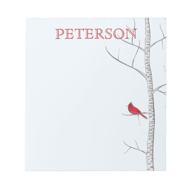 Winter Birch Tree Note Pad (Front)