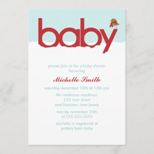 Winter Bird Baby Shower Invitation