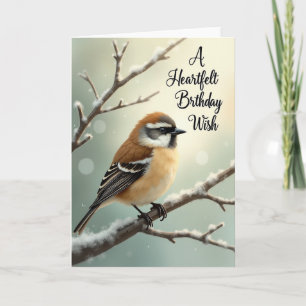 Winter Bird Birthday Card