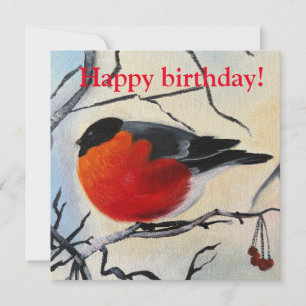 Winter bird card for birthday