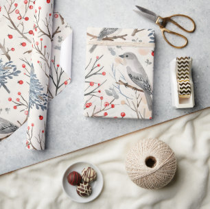 Winter Bird Christmas Wrapping Paper