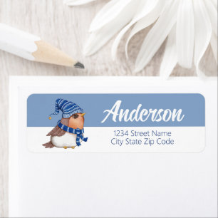 Winter Bird Holiday Return Address Label