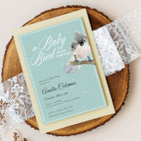 Winter Bird Snow Baby Shower Invitation