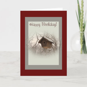Winter Birdhouse Holiday Card