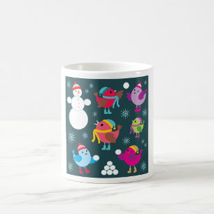 Winter Birds And Snowmen Mug