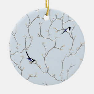 Winter BIrds Ceramic Ornament