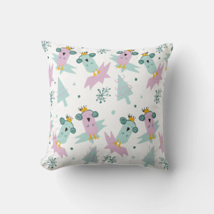 Winter Birds Christmas Trees Iceberg Doodle     Cushion