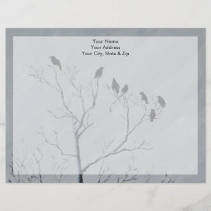 Winter Birds Custom Letterhead