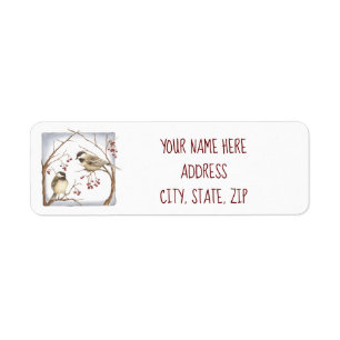 Winter Birds Return Address Label