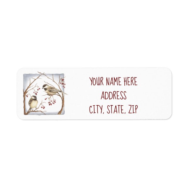 Winter Birds Return Address Label (Front)