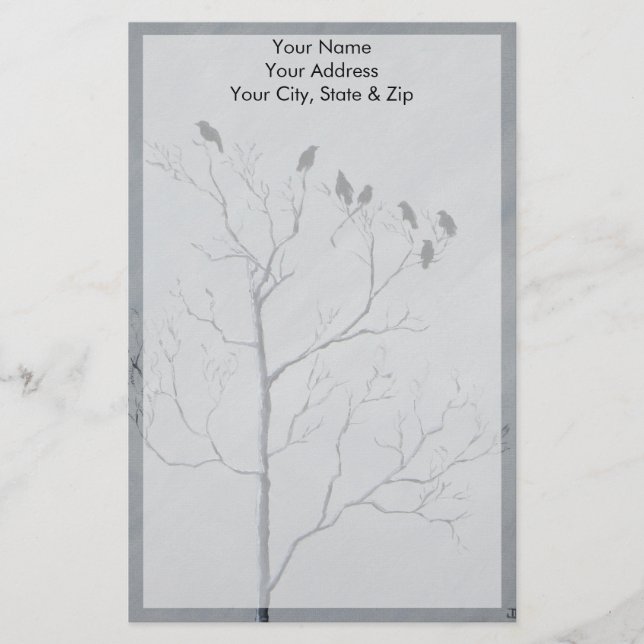 Winter Birds Stationery (Front)