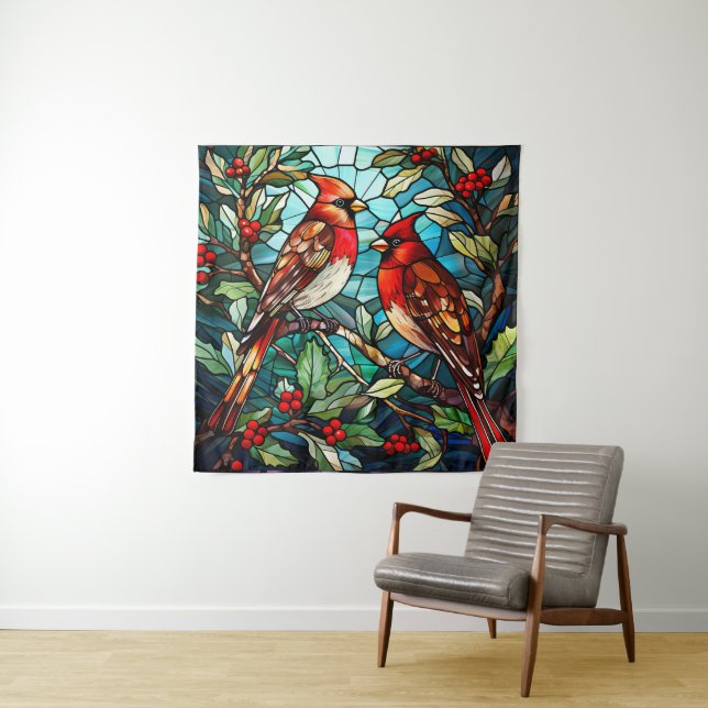 Winter Birds Tapestry (In Situ)