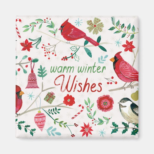 Winter Birds - Warm Wishes Magnet (Front)
