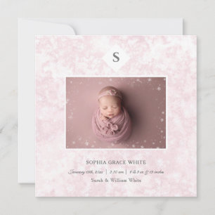 Winter Birth Announcement Baby Girl