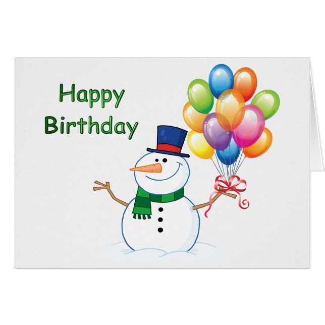 winter birthday snowman (Front Horizontal)
