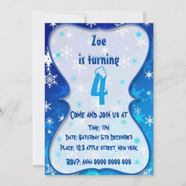 Winter bithday invitation (Front)