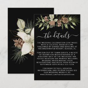 Winter Black Details RSVP Website Wedding Enclosure Card