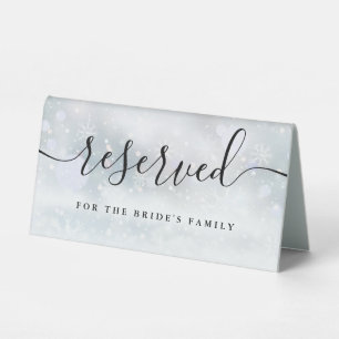 Winter Black Script Wedding Reserved